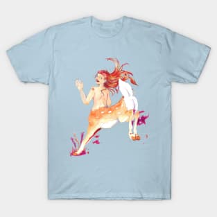 On the Move - Deer Centaur Lady - Fantasy Art T-Shirt